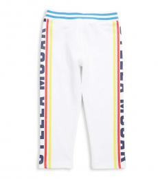 Stella McCartney Little Girls White Logo Fleece Pants