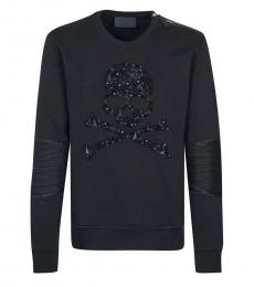 Philipp Plein Black Front Logo Sweater