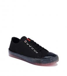 Black Fabric Low Top Sneakers