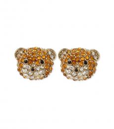 Golden Exquisite Teddy Bear Stud Earrings