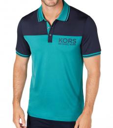 Michael Kors Jasper Green Colorblock Logo Polo