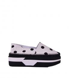 Dolce & Gabbana White Black Polka Dot Espadrilles