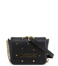 Love Moschino Black Criss-Cross Stitch Small Crossbody