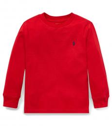 Ralph Lauren Little Boys Red Long Sleeve T-Shirt