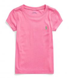 Ralph Lauren Little Girls Baja Pink Cotton-Modal T-Shirt
