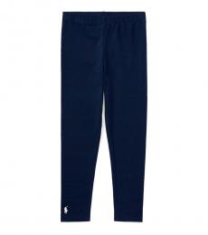 Ralph Lauren Girls Navy Stretch Jersey Leggings