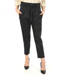 Brunello Cucinelli Dark Grey Drawstring Waist Pants