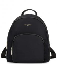 Karl Lagerfeld Black Front Pocket Large Backpack