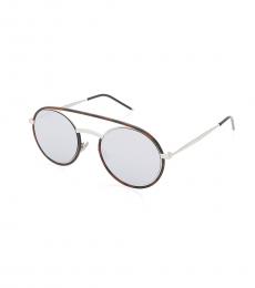 Christian Dior Silver-Brown Full Rim Sunglasses