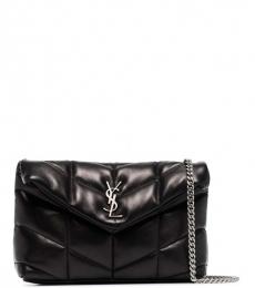 Saint Laurent Black Loulou Puffy Small Shoulder Bag