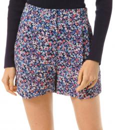 Michael Kors Coral Peach Floral Crepe Shorts