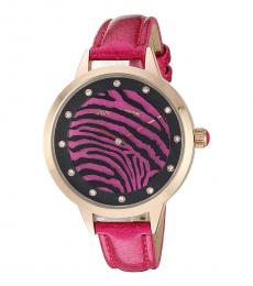 Fuchsia Rotating Tiger Striped Dial Watch