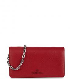 Mario Valentino Red Sam Palmellato Chain Mini Crossbody