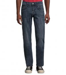 True Religion Dark Grey Ricky Flap Relaxed Straight-Fit Jeans