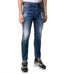 Dsquared2 Navy Blue Straight Leg Boot Cut Jeans