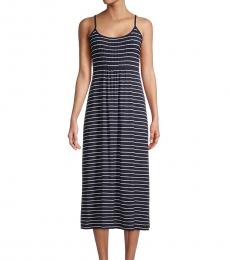 Calvin Klein Navy Blue Striped Sleeveless Dress