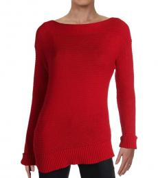Red Boat Neck Sweater 