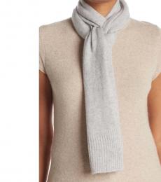 Vince Camuto Light Grey Solid Knit Scarf