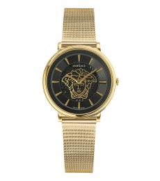 Versace Golden Black Dial Watch