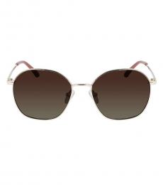 Cole Haan Brown Round Sunglasses
