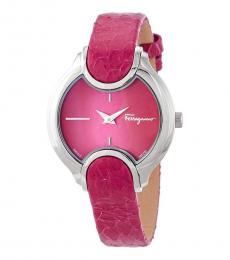 Dark Pink Signature Quartz Crystal Watch