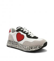 White Heart Logo Sneakers