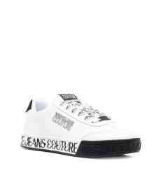 Versace Jeans Couture White Logo Print Sneakers