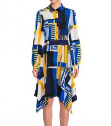 Karl Lagerfeld Multicolor Geometric Asymmetric Shirt Dress