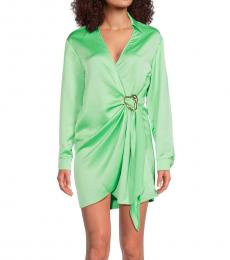 BCBGMaxazria Green Mini Wrap Dress