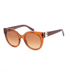 Ferragamo Brown Round Sunglasses