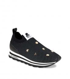 Karl Lagerfeld Black Logo Embellished Sneakers