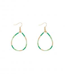 J.Crew Green Beaded Hoop Earrings