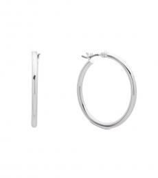 Ralph Lauren Silver Thin Hoop Earrings