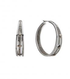 Karl Lagerfeld Silver Split Hoop Earrings