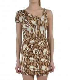 Just Cavalli Leopard Print One Shoulder Bodycon Dress