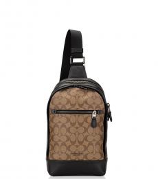 Coach Tan/Black Graham Large Sling Pack