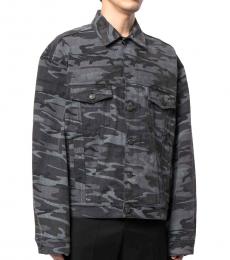 Balenciaga Dark Grey Camouflage Denim Shirt