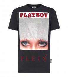 Philipp Plein Black Iconic Eyes Crystals T-Shirt