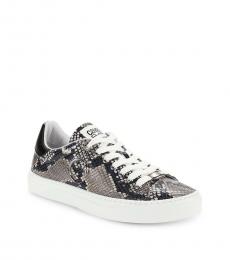 Cavalli Class Black Python Embossed Sneakers