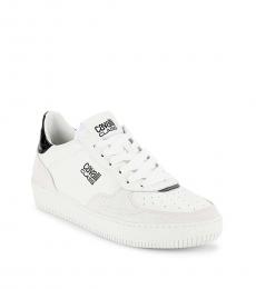 Cavalli Class White Logo Lace Up Sneakers