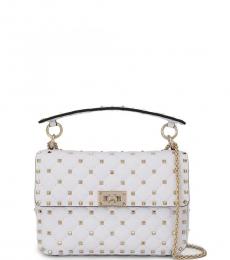Valentino Garavani White Rockstud Spike Medium Shoulder Bag
