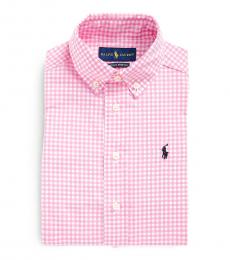 Little Boys Pink Gingham Dress Shirt