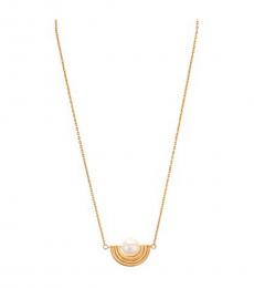 Tory Burch Gold Spinning Pearl Necklace