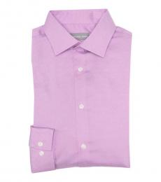Pink Pin Dot Print Regular Fit Shirt