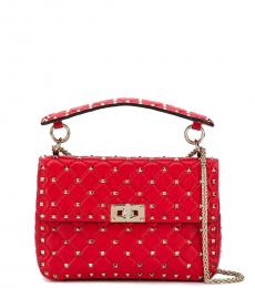 Valentino Garavani Red Rockstud Spike Medium Shoulder Bag