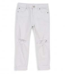 7 For All Mankind Little Girls White Josefina Ripped Jeans