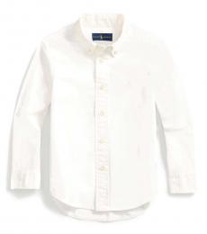 Ralph Lauren Little Boys White Garment-Dyed Shirt