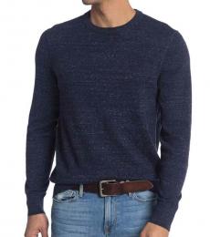 Calvin Klein Navy Blue Heathered Crew Neck Sweater