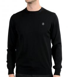 Roberto Cavalli Black Wool Crewneck Sweater