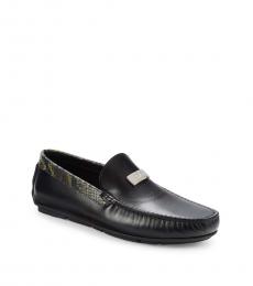 Cavalli Class Black Leather Loafers